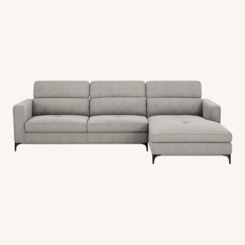 Used Modern Gray Fabric Sectional Sofa with Ottoman for sale on AptDeco