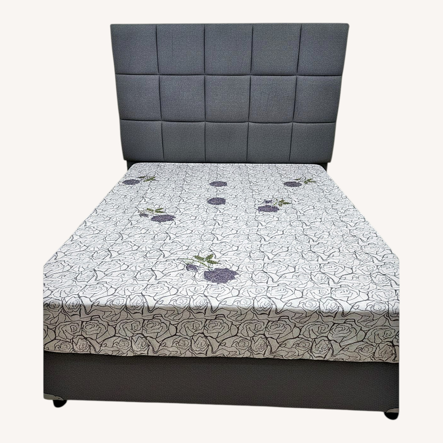 Light Gray Queen Bed - image-0