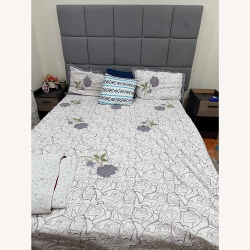 Used Light Gray Queen Bed for sale on AptDeco