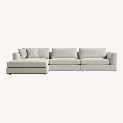 Used Rove Concepts Milo White Fabric 3+ Piece Sectional for sale on AptDeco