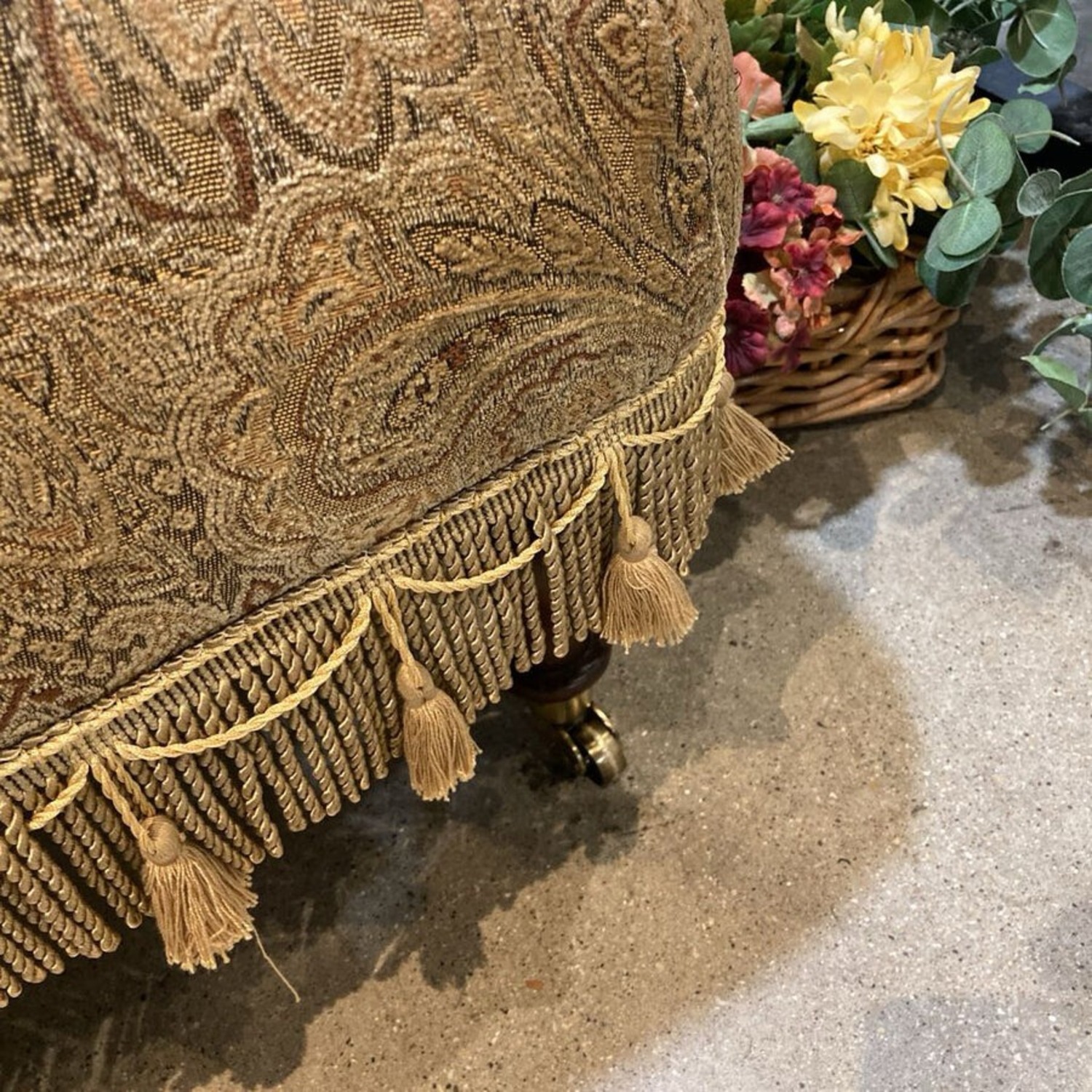 Boudoir Tufted Chair On Casters w Ottoman Chair - image-6