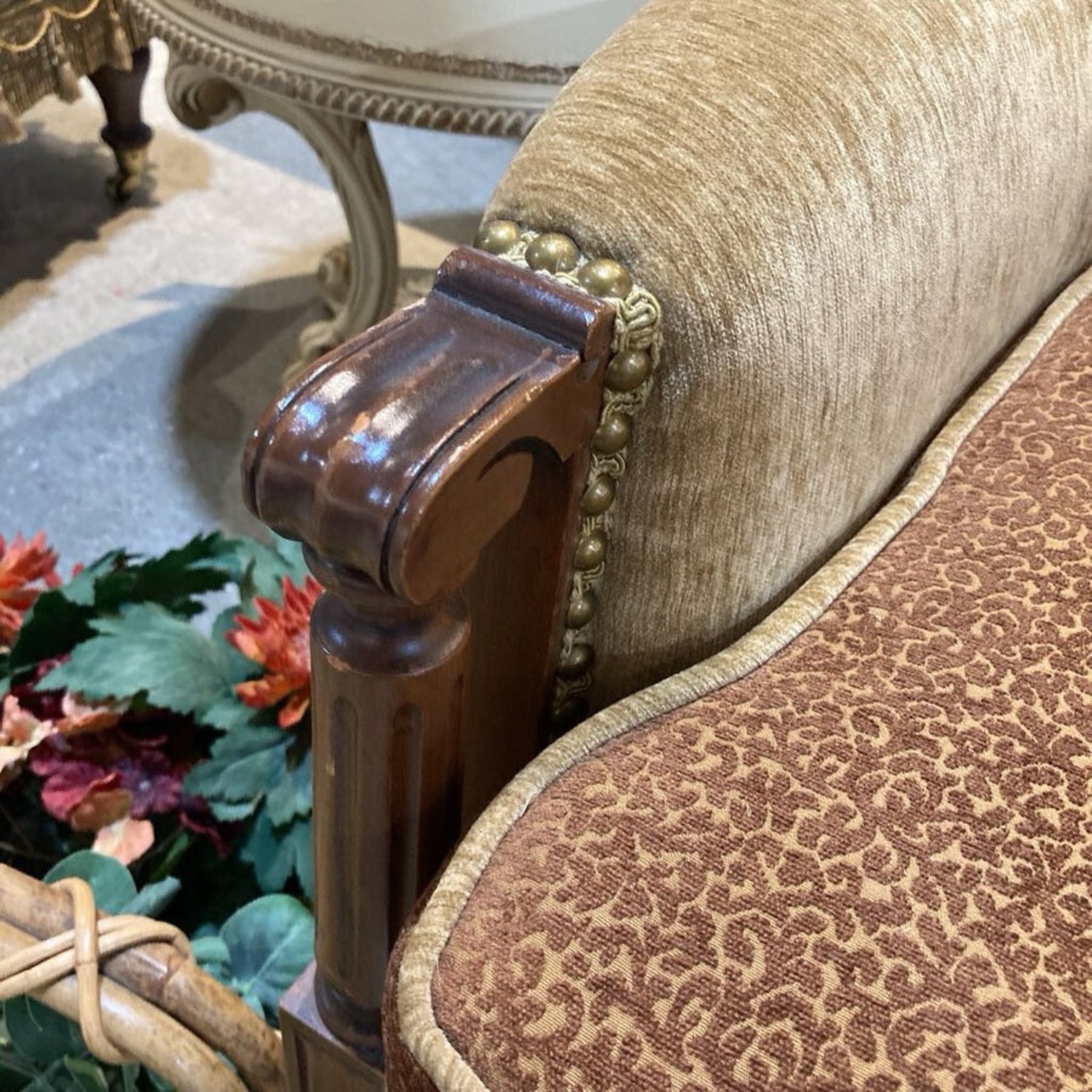 Neoclassical Nailhead Trim Armchair - image-6