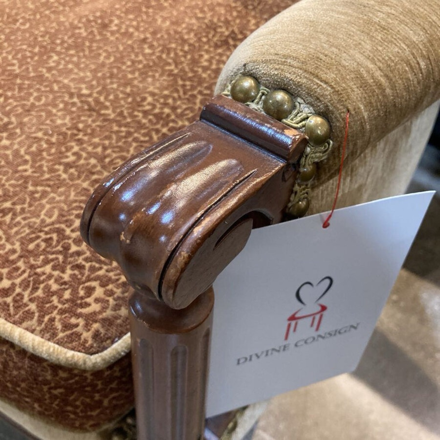 Neoclassical Nailhead Trim Armchair - image-7