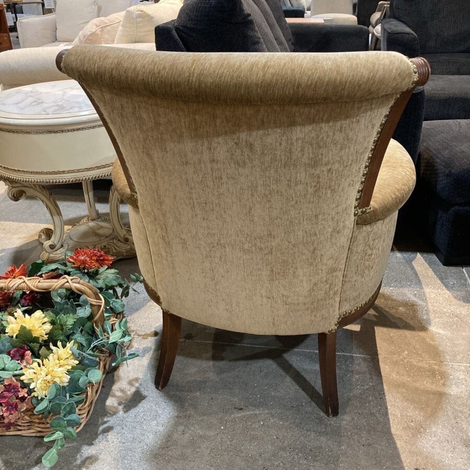 Neoclassical Nailhead Trim Armchair - image-11