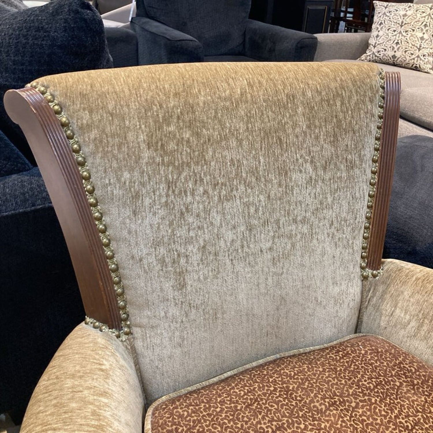 Neoclassical Nailhead Trim Armchair - image-4