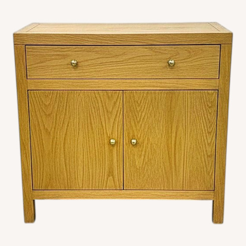Used Nora Accent 2-Door Cabinet Light Brown/Gold for sale on AptDeco
