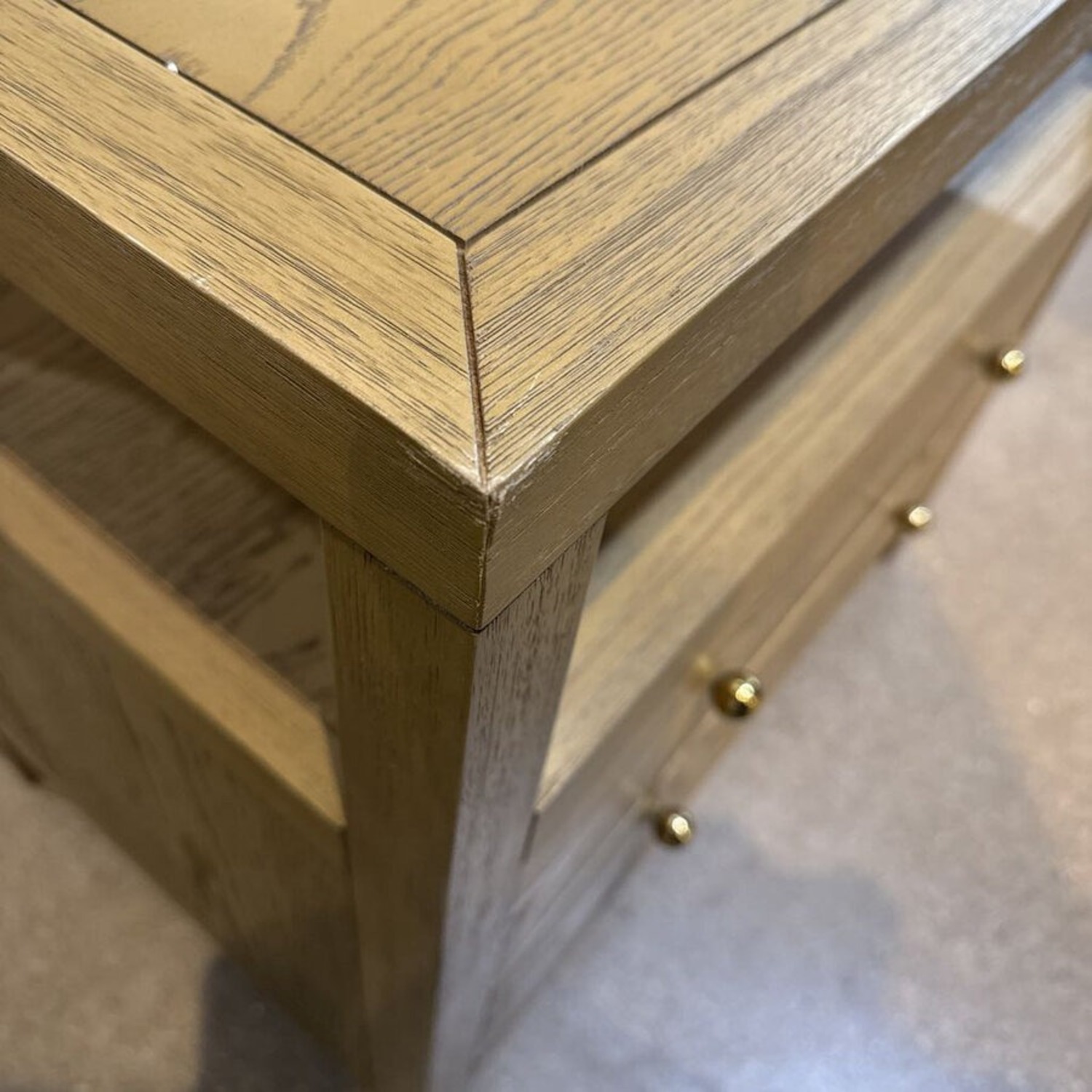 Celine 2-Drawer Nightstand Taupe Gold Nightstand - image-4