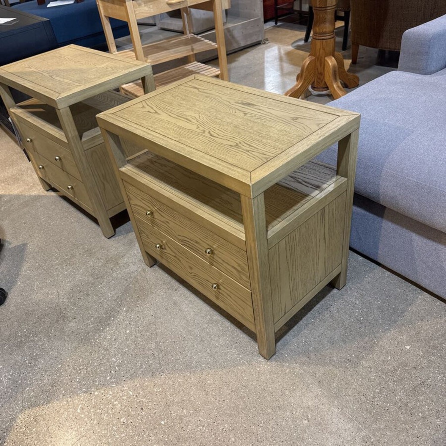 Celine 2-Drawer Nightstand Taupe Gold Nightstand - image-2