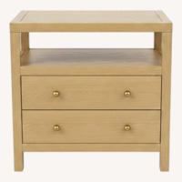 Celine 2-Drawer Nightstand Taupe Gold Nightstand