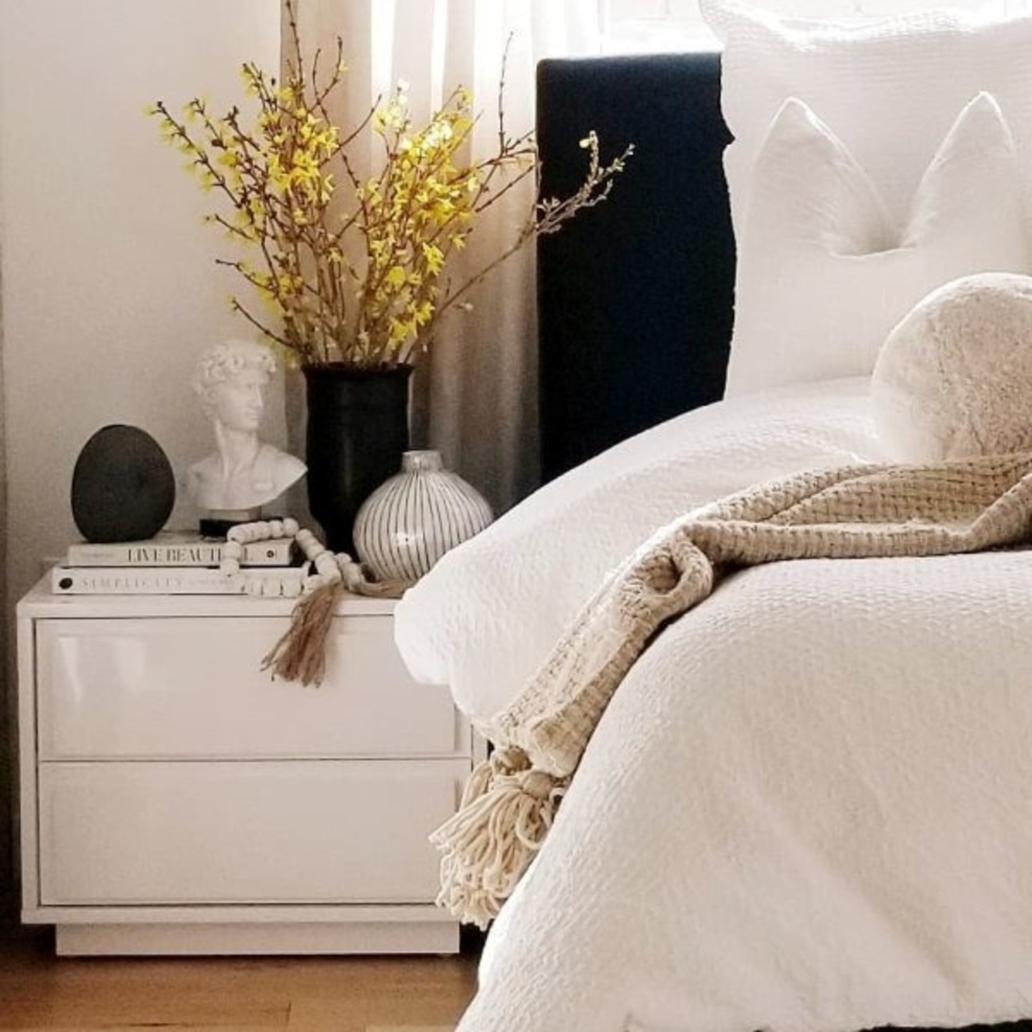 CB2 Gallery White 2-Drawer Nightstand - image-1