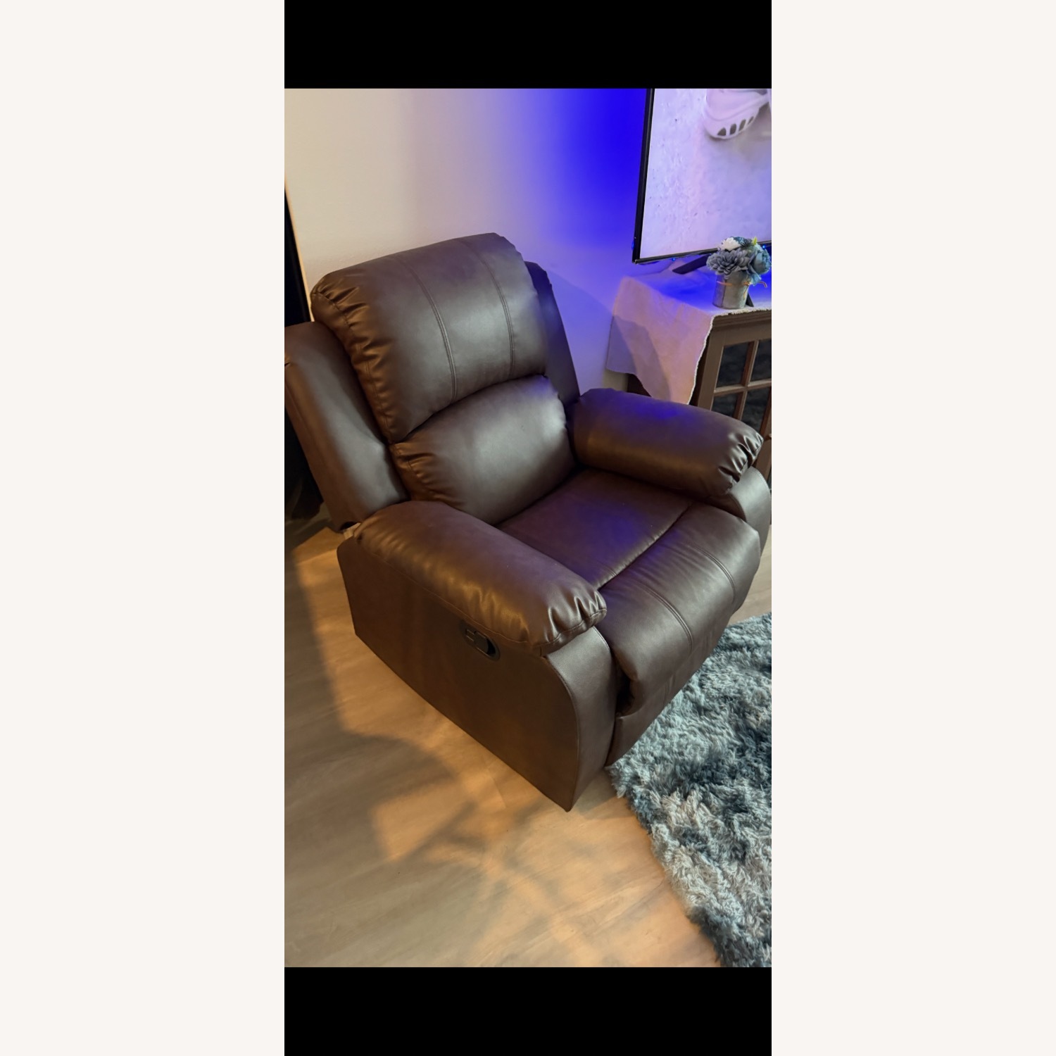 Dark Brown Faux Leather Recliner Sofa - image-3