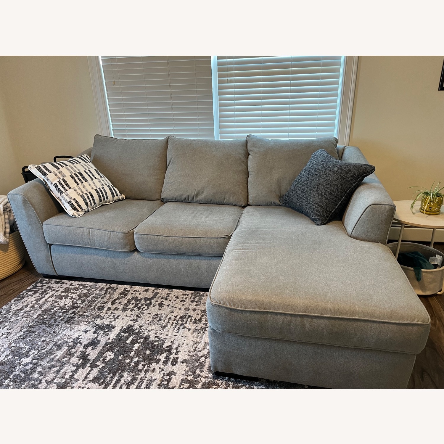 Light Gray Fabric 2 Piece Sectional - image-1