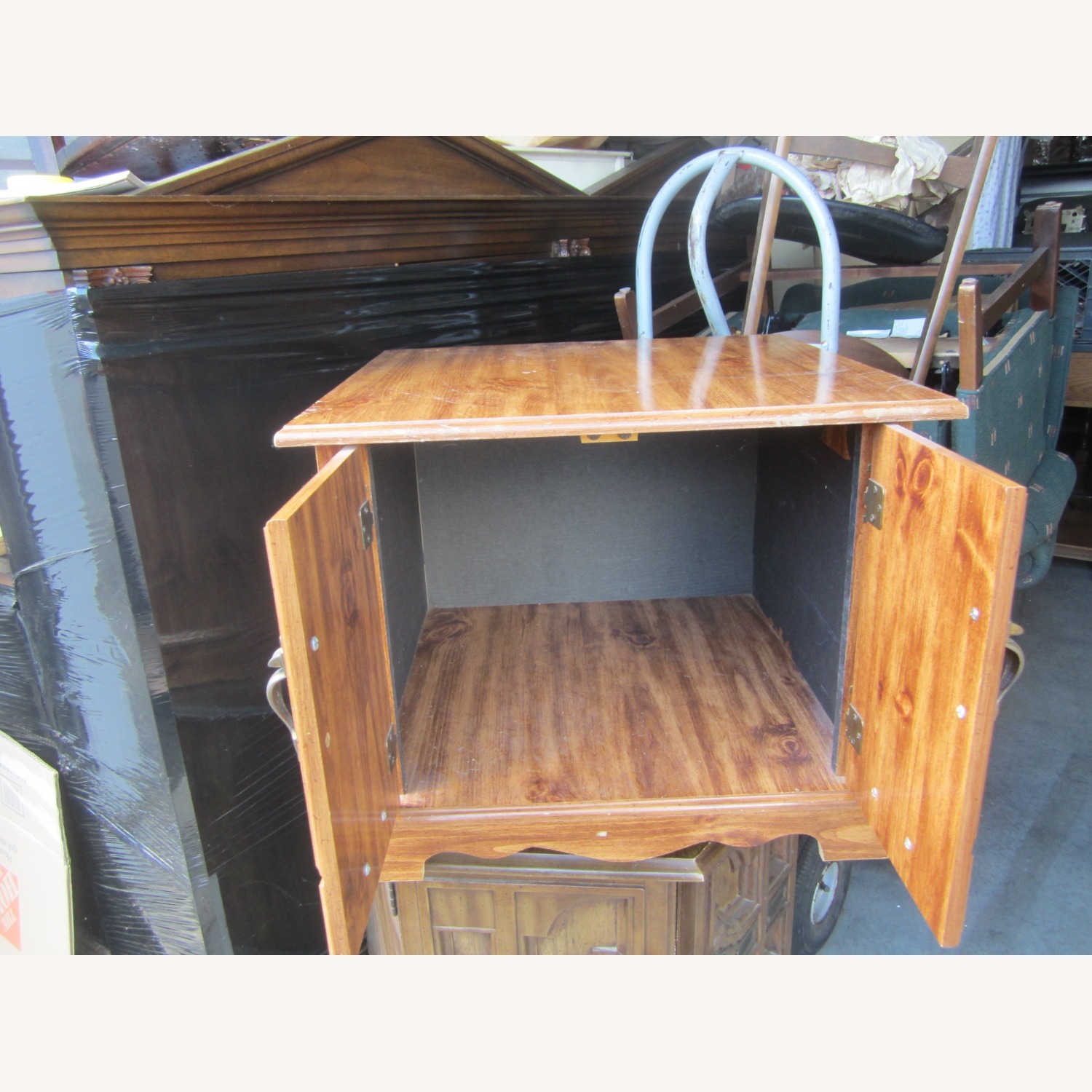 Vintage/Antique Finds Light Brown Wood Side Table - image-2