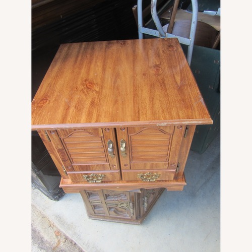 Used Vintage/Antique Finds Light Brown Wood Side Table for sale on AptDeco