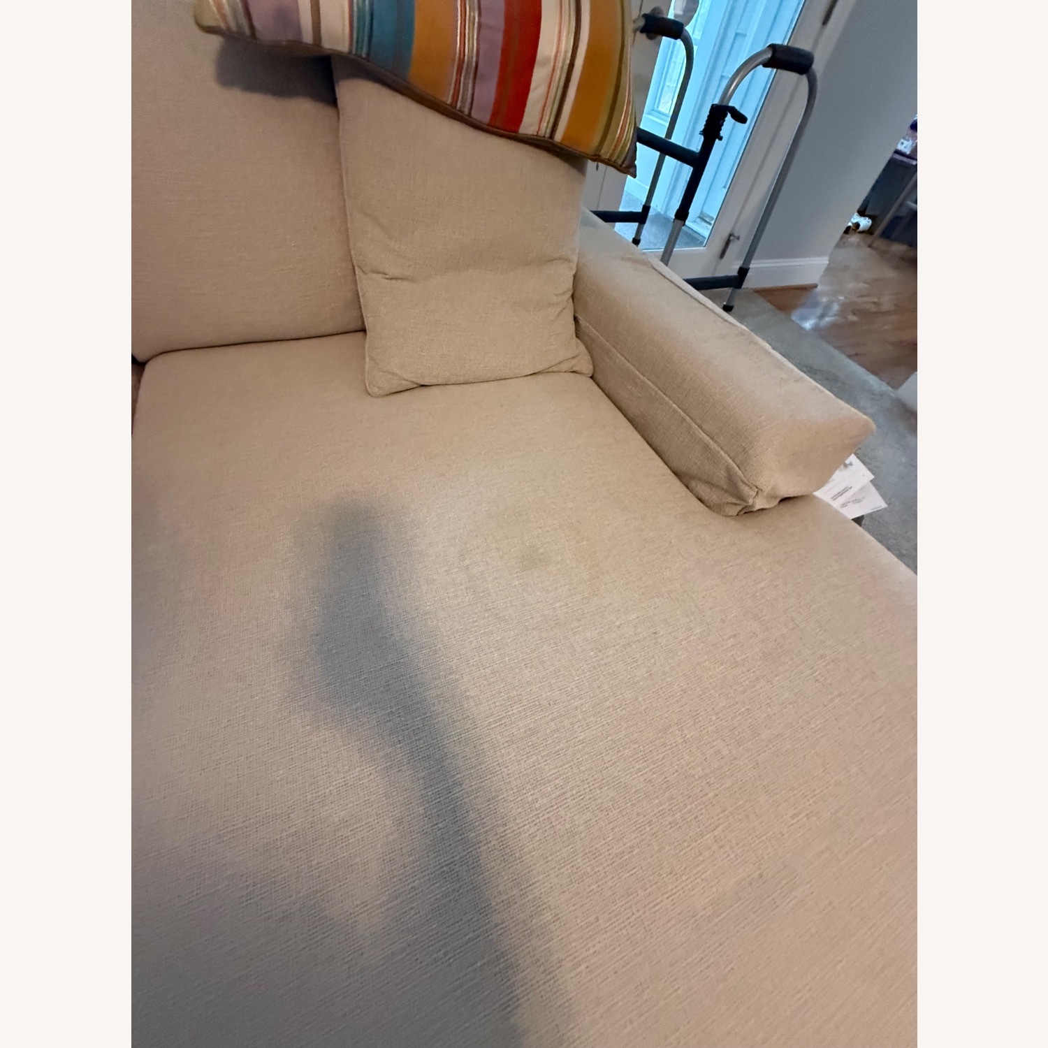 Ethan Allen Natural Fabric Chaise Lounge - image-3