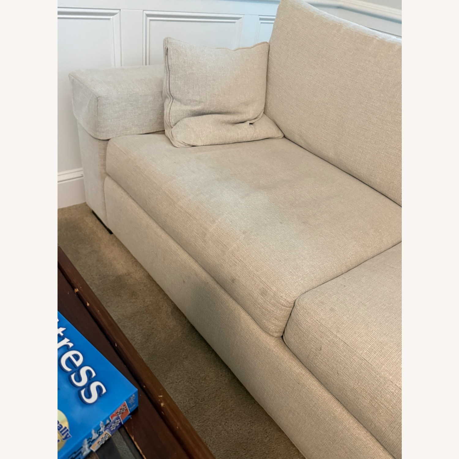 Ethan Allen Natural Fabric Chaise Lounge - image-5