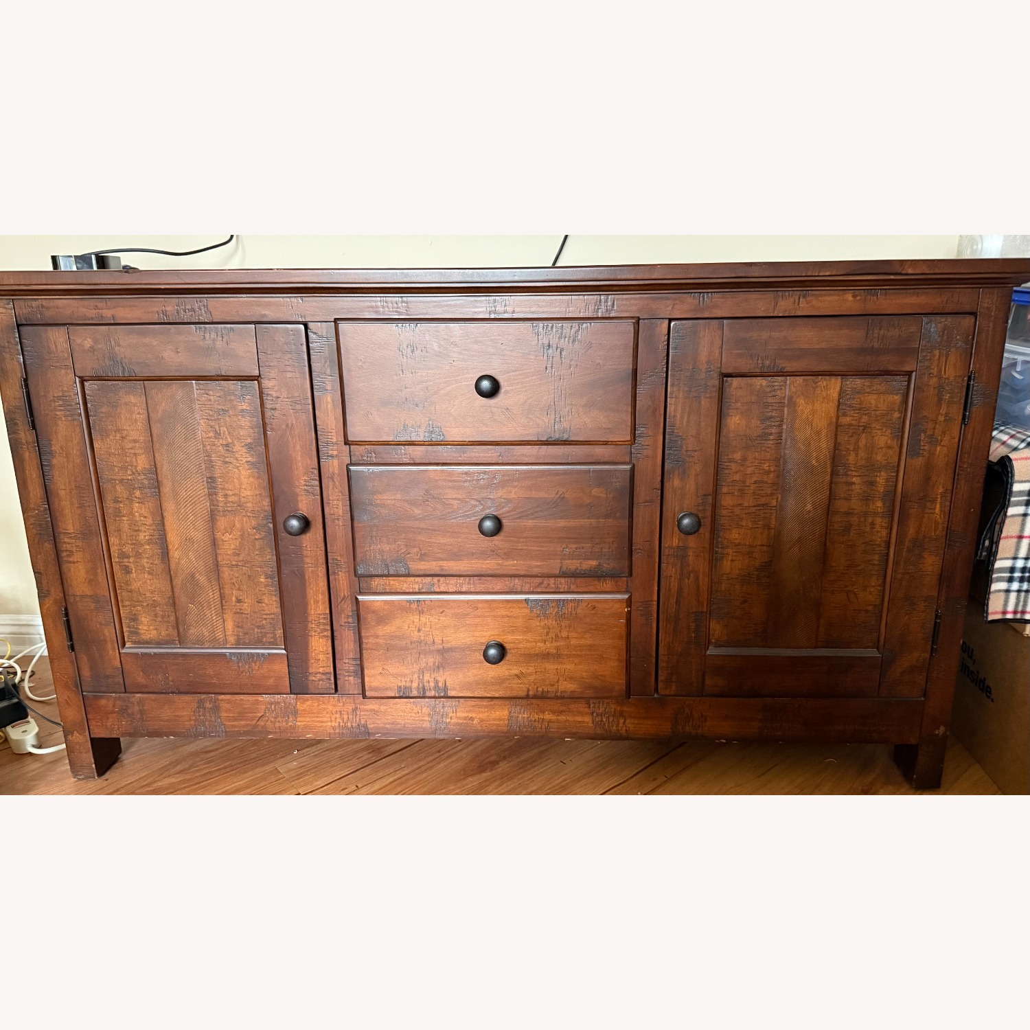 Pottery Barn Dark Brown Benchwright Buffet (66") - image-1