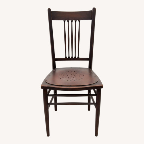 Used Antique Dark Brown Wood Accent Chair for sale on AptDeco