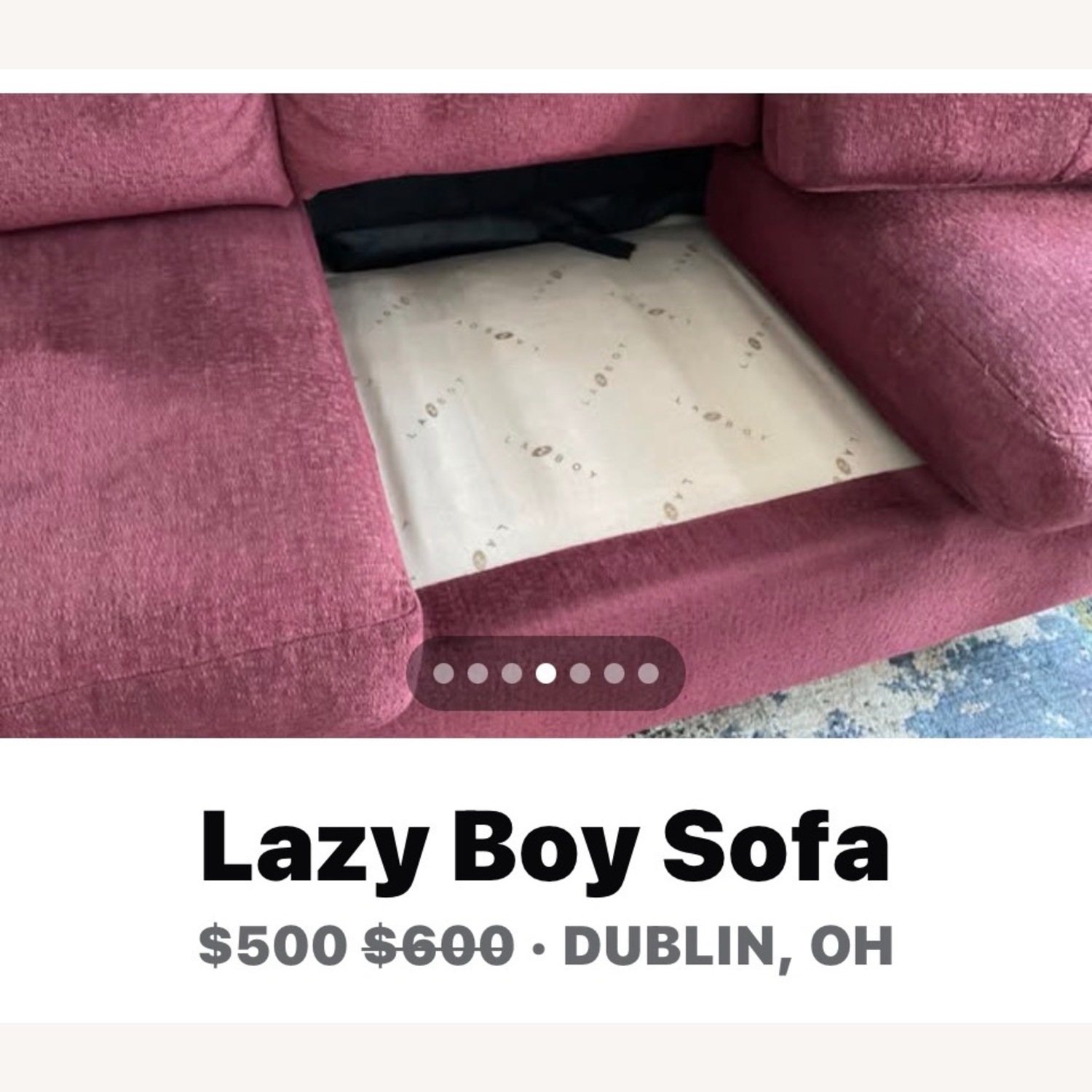Lazy Boy 3 Seater Burgundy Sofa  - image-6
