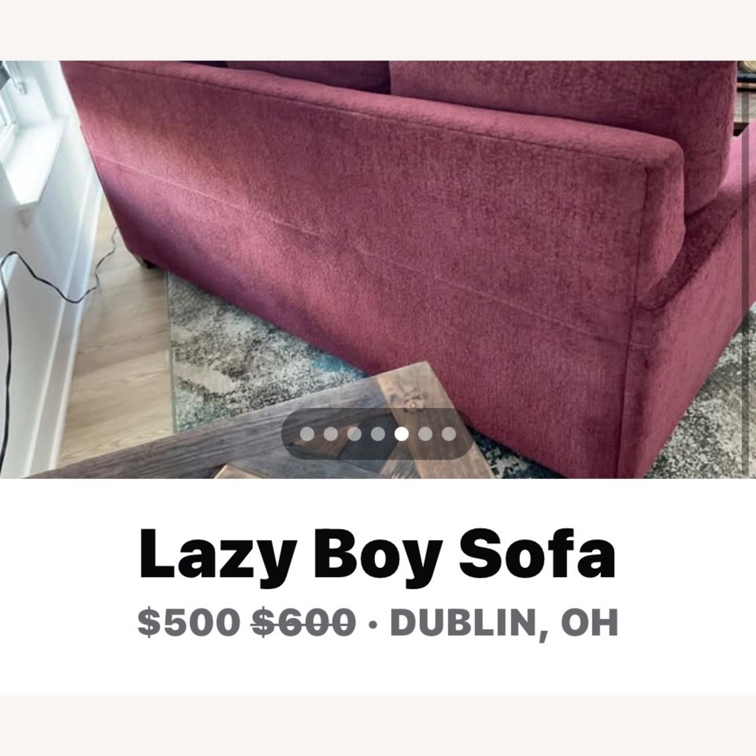 Lazy Boy 3 Seater Burgundy Sofa  - image-5