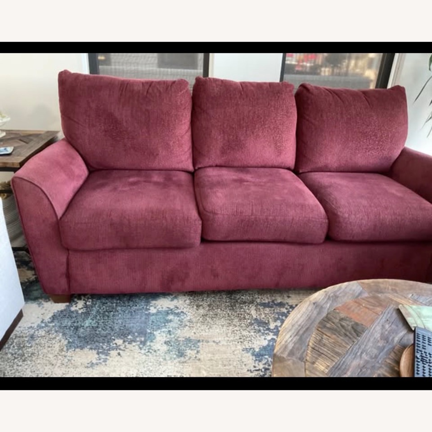 Lazy Boy 3 Seater Burgundy Sofa  - image-2