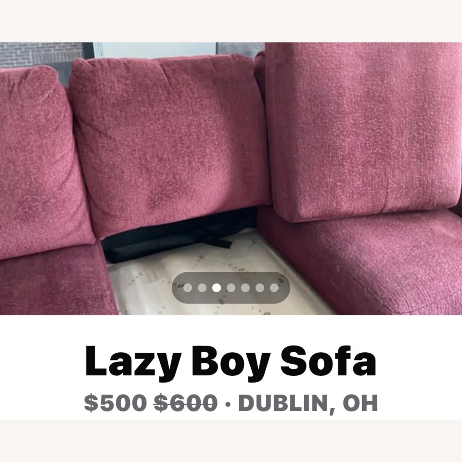 Lazy Boy 3 Seater Burgundy Sofa  - image-7