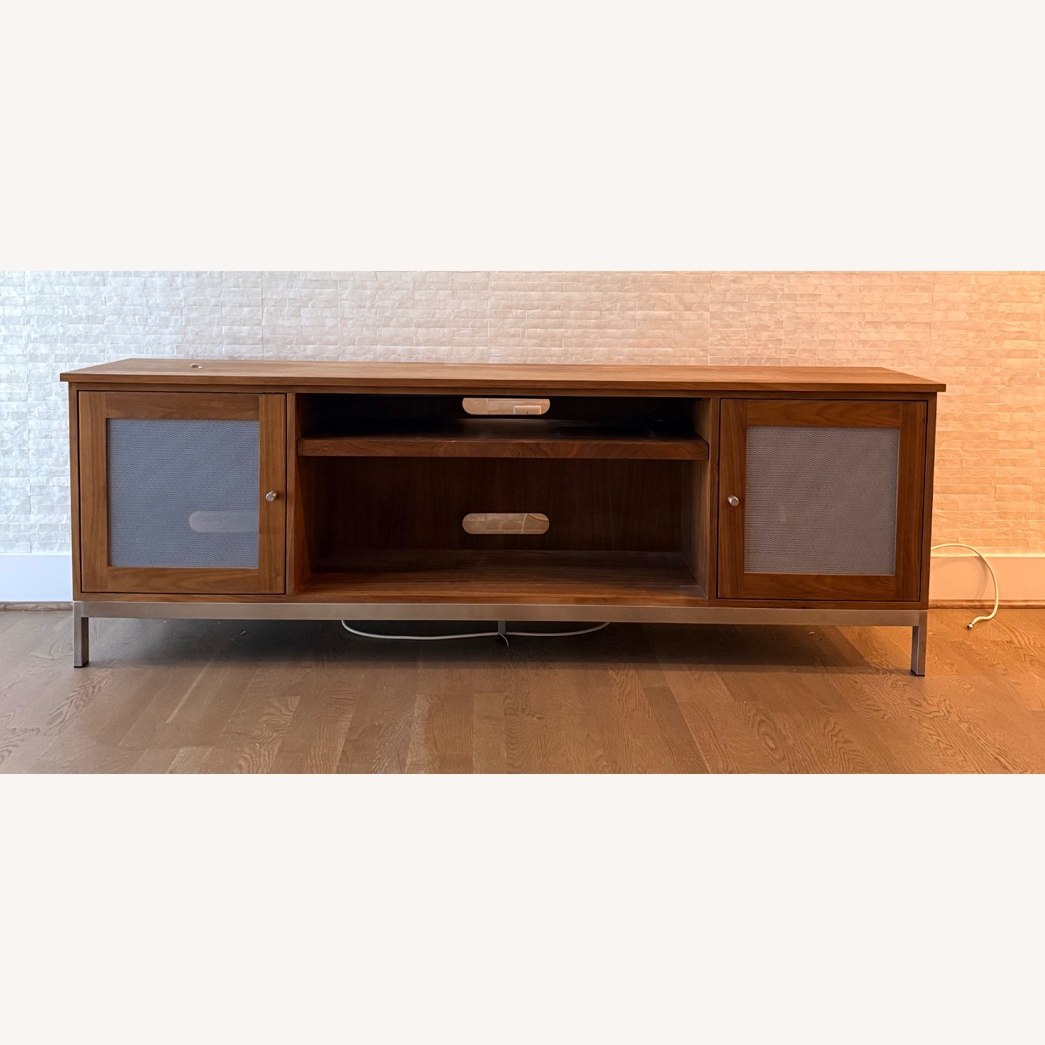 Linear Dark Brown Wood Sideboard - image-2