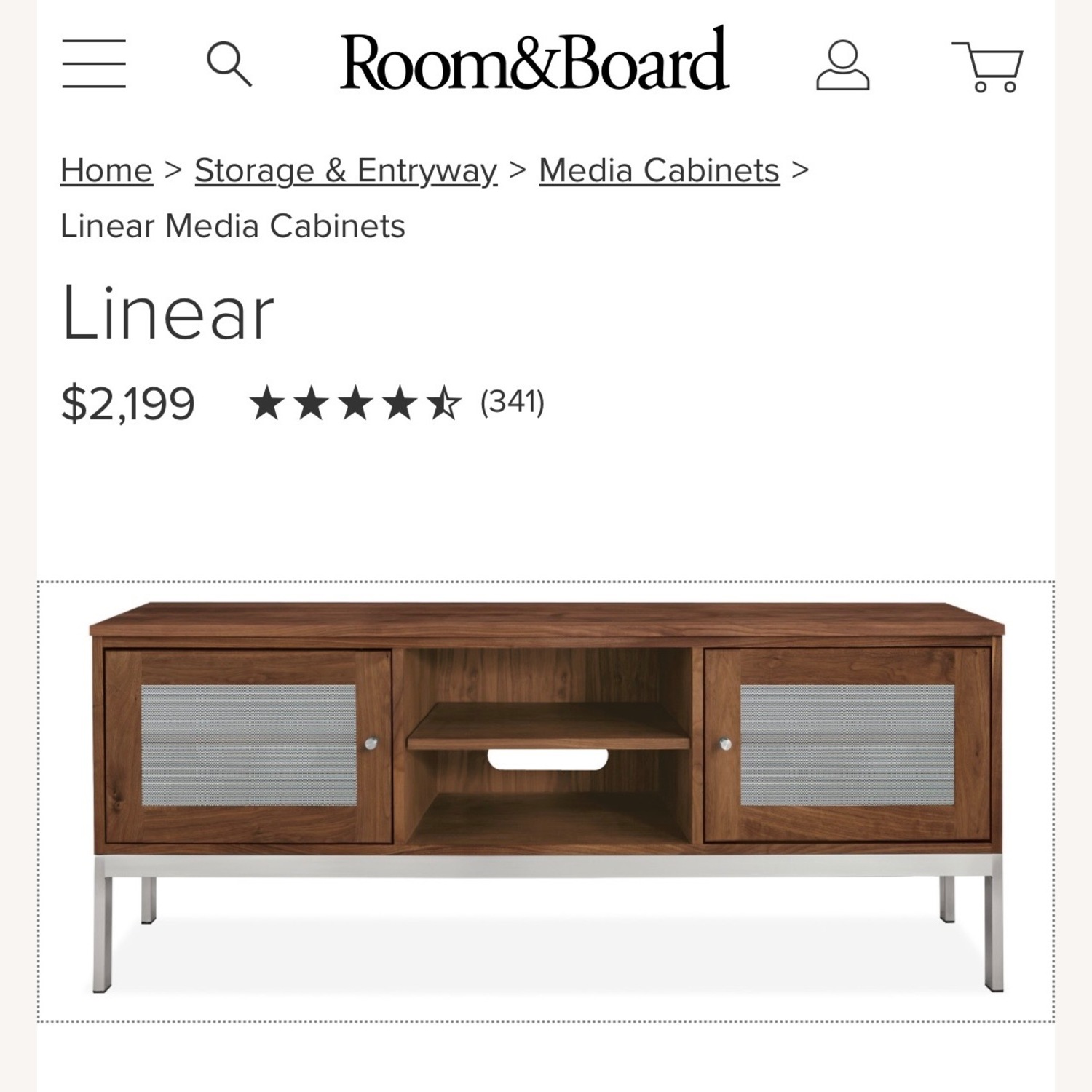 Linear Dark Brown Wood Sideboard - image-1