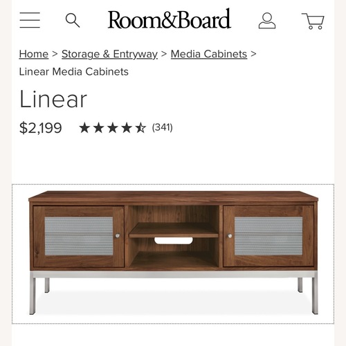 Used Linear Dark Brown Wood Sideboard for sale on AptDeco