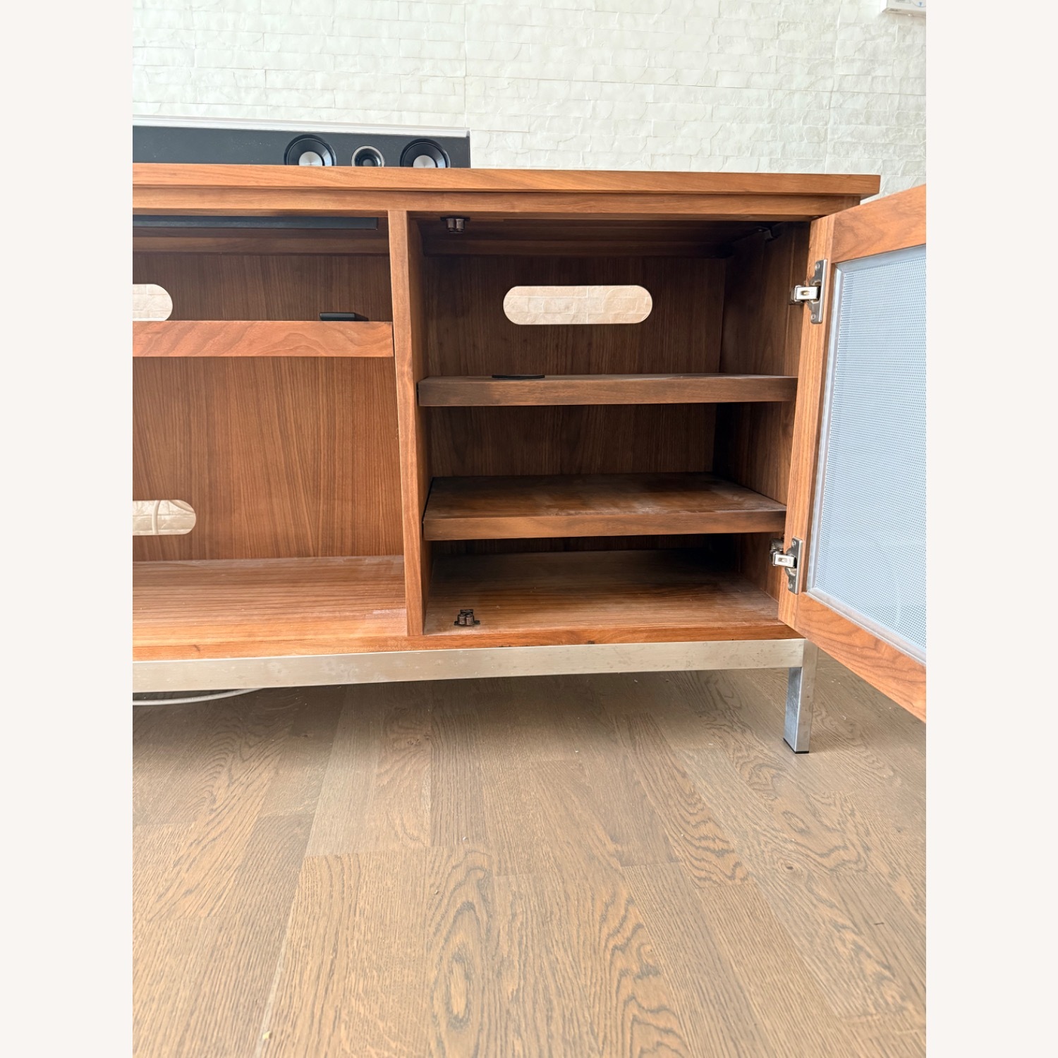 Linear Dark Brown Wood Sideboard - image-4