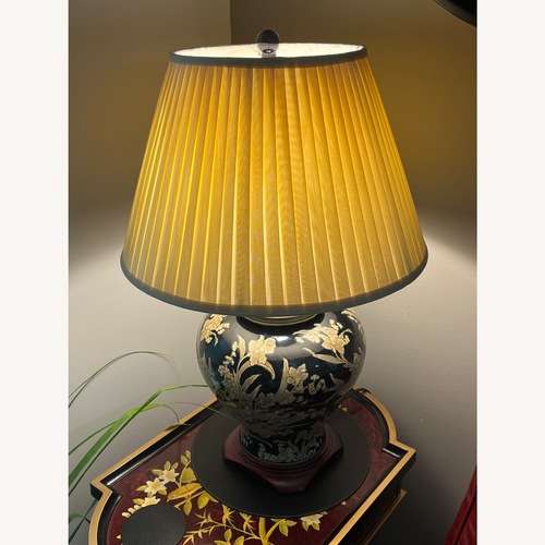 Used Wayfair Dark Brown/White Porcelain Table Lamp for sale on AptDeco