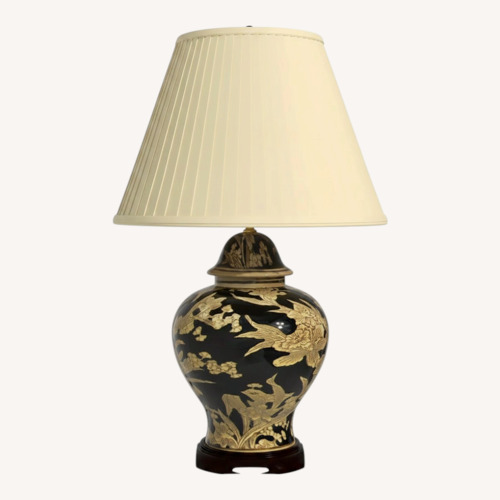 Used Wayfair Dark Brown/White Porcelain Table Lamp for sale on AptDeco