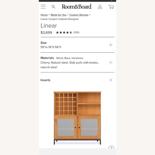 Used Linear Dark Brown Wood Bar Cart for sale on AptDeco