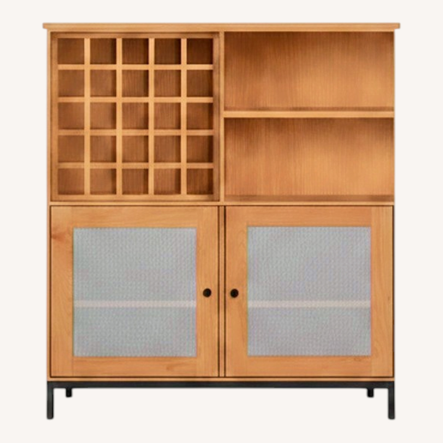 Linear Dark Brown Wood Bar Cart - image-0