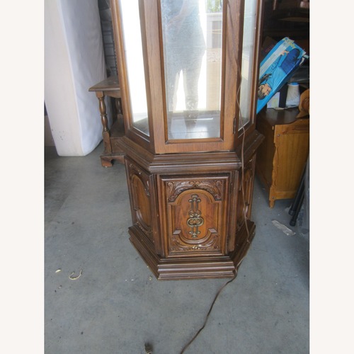 Used Vintage/Antique Finds Dark Brown Wood Wall Unit for sale on AptDeco
