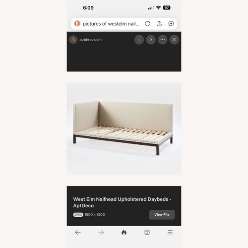 Used West Elm Nailhead Upholstered Daybed for sale on AptDeco