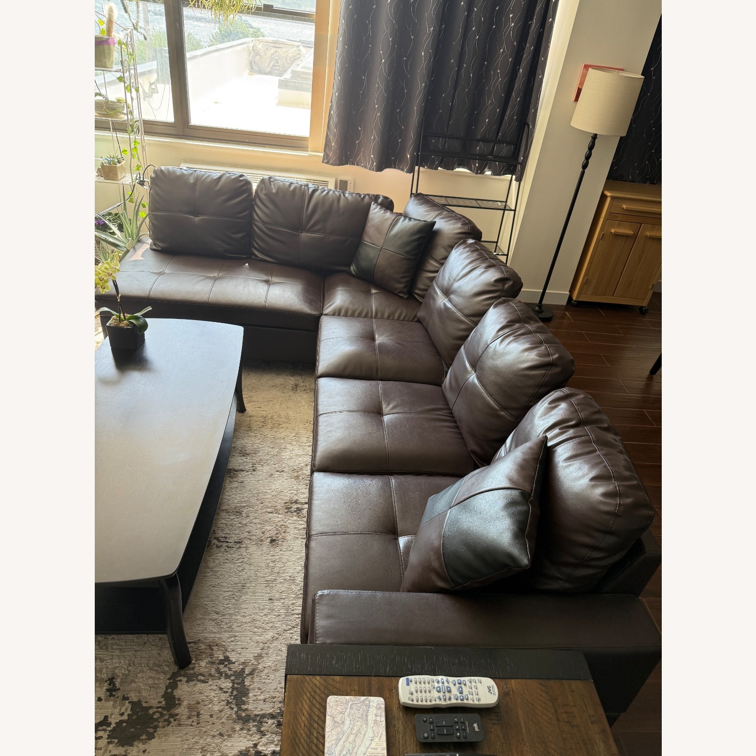 Dark Brown Leather 3+ Piece Sectional - image-6