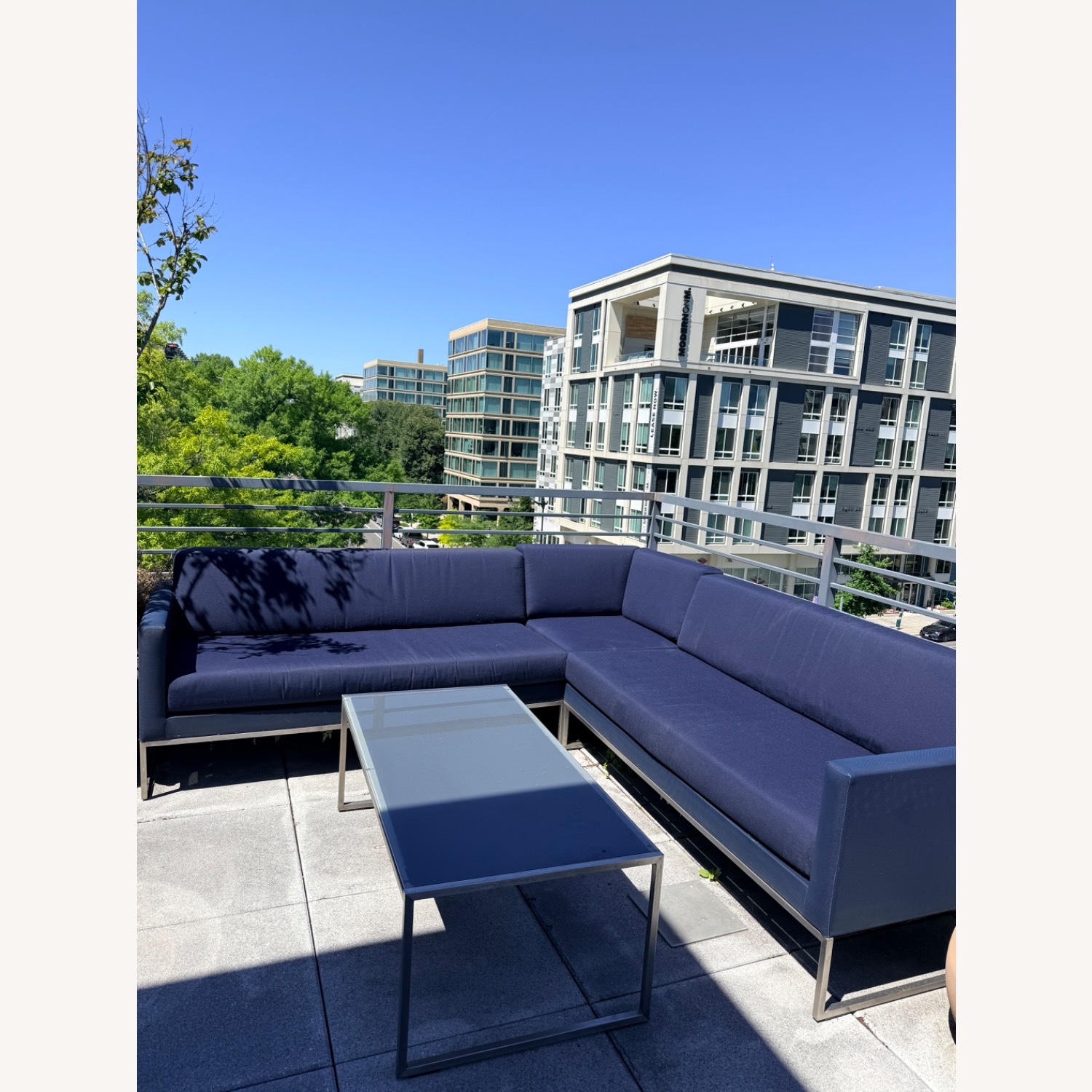 Dune 3-Piece Navy L-Shaped Outdoor Sectional - image-2