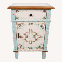 Vintage/Antique Green Wood Nightstand