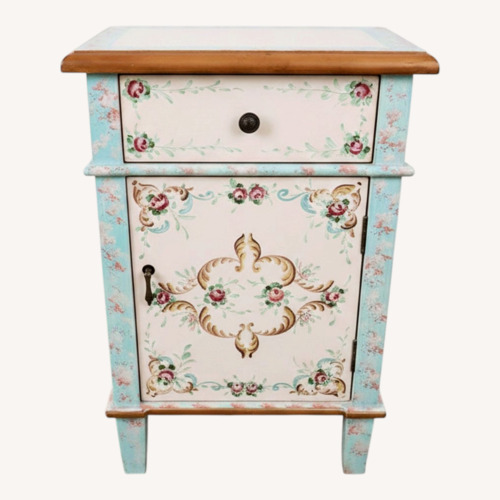 Used Vintage/Antique Green Wood Nightstand for sale on AptDeco