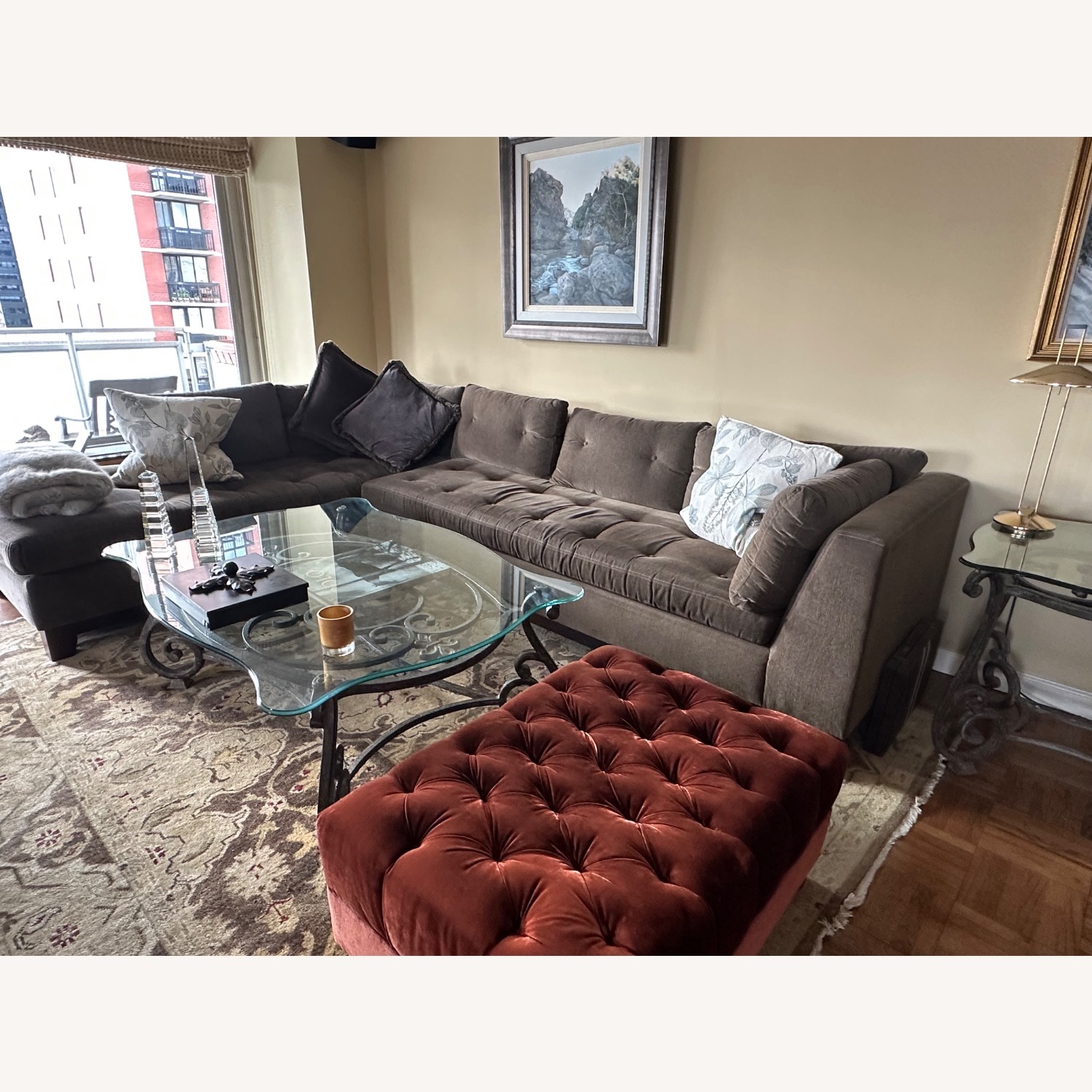 Green Fabric 2 Piece Sectional - image-3