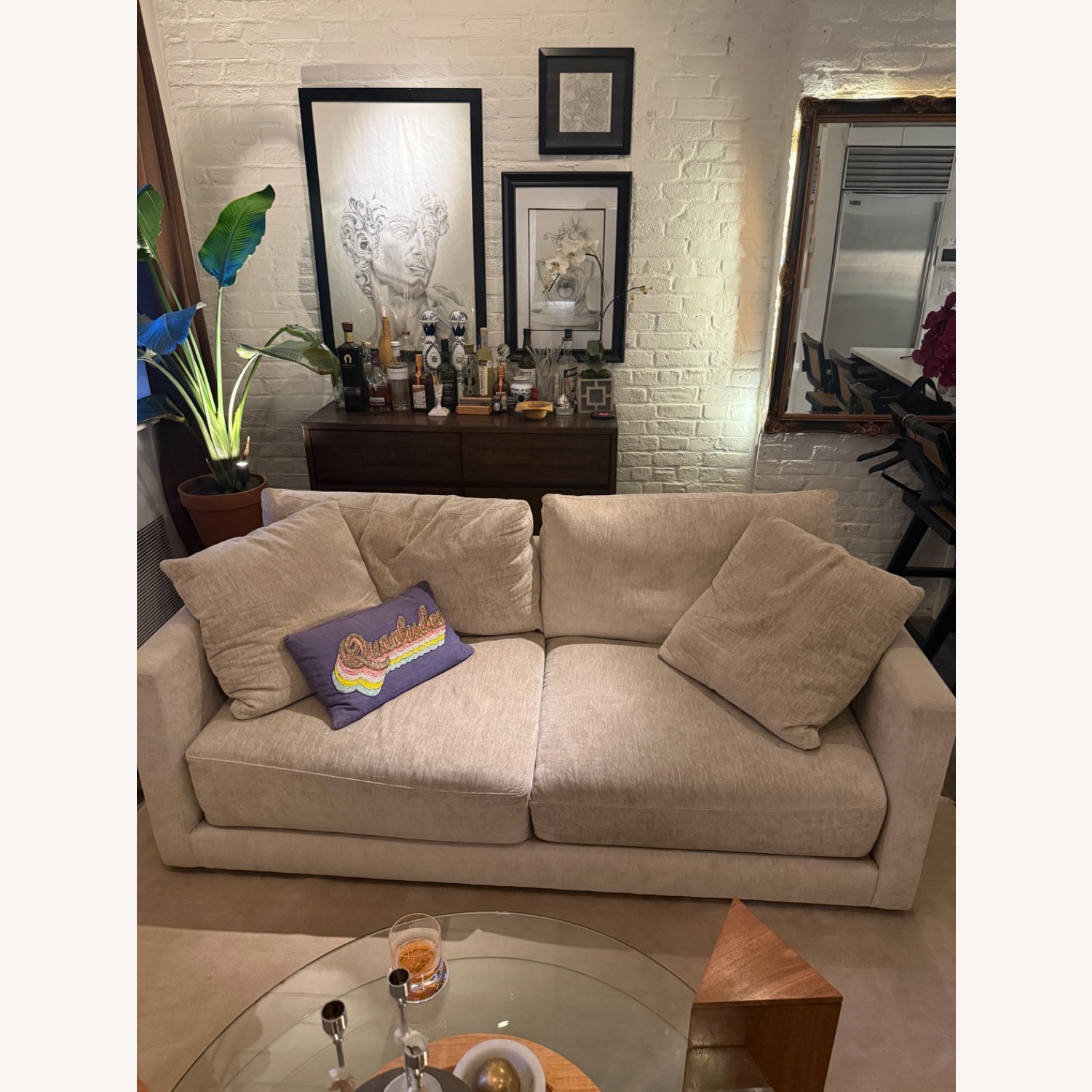 Crate & Barrel Natural Fabric 3+ Seater Sofa - image-5