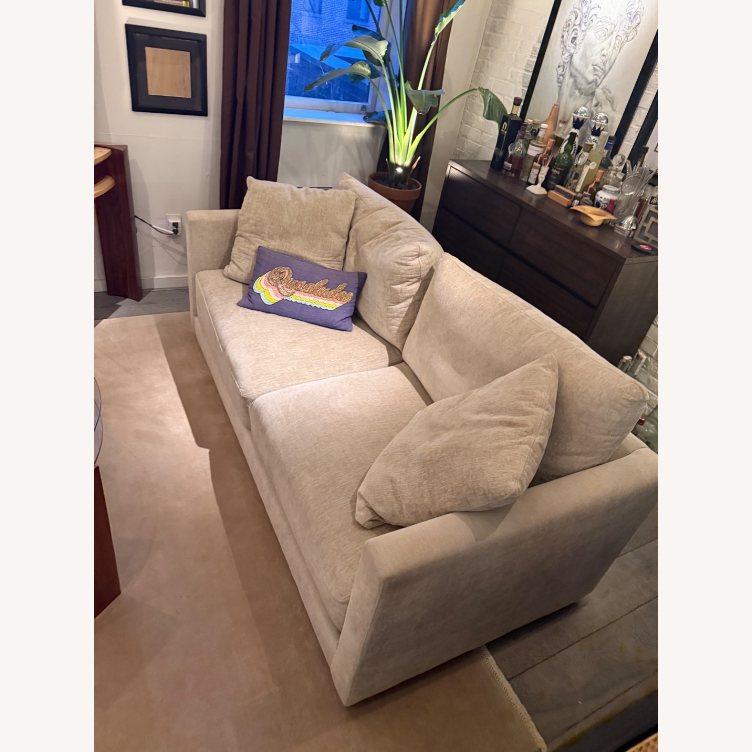 Crate & Barrel Natural Fabric 3+ Seater Sofa - image-7