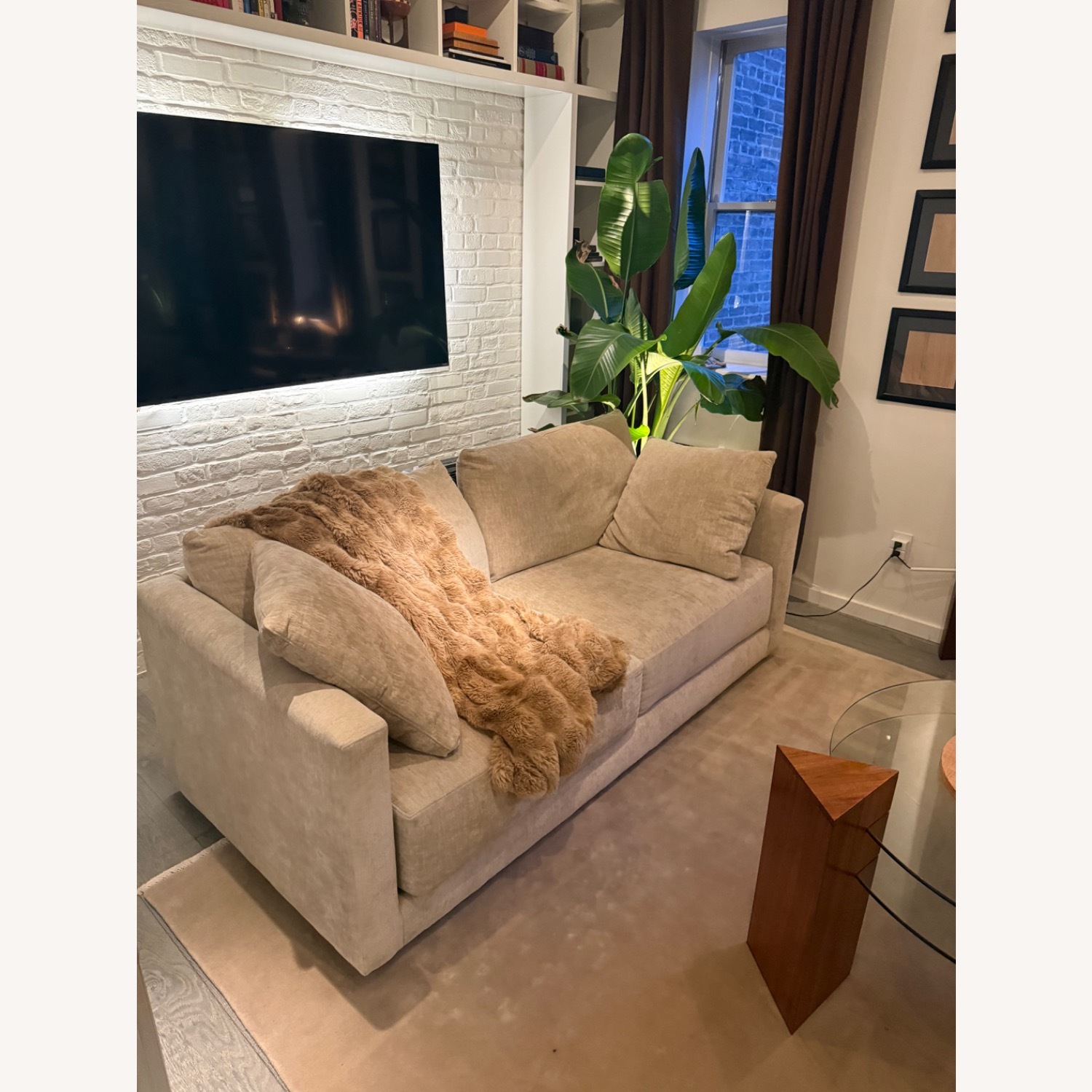 Crate & Barrel Natural Fabric 3+ Seater Sofa - image-2