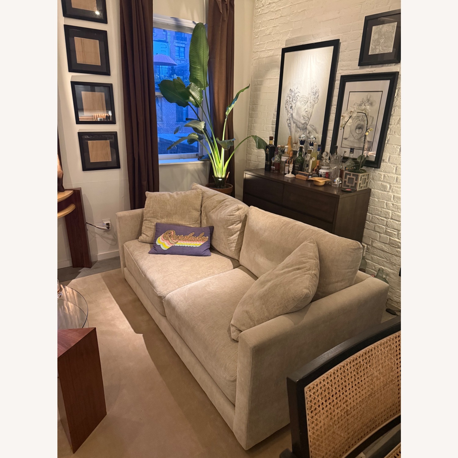 Crate & Barrel Natural Fabric 3+ Seater Sofa - image-3