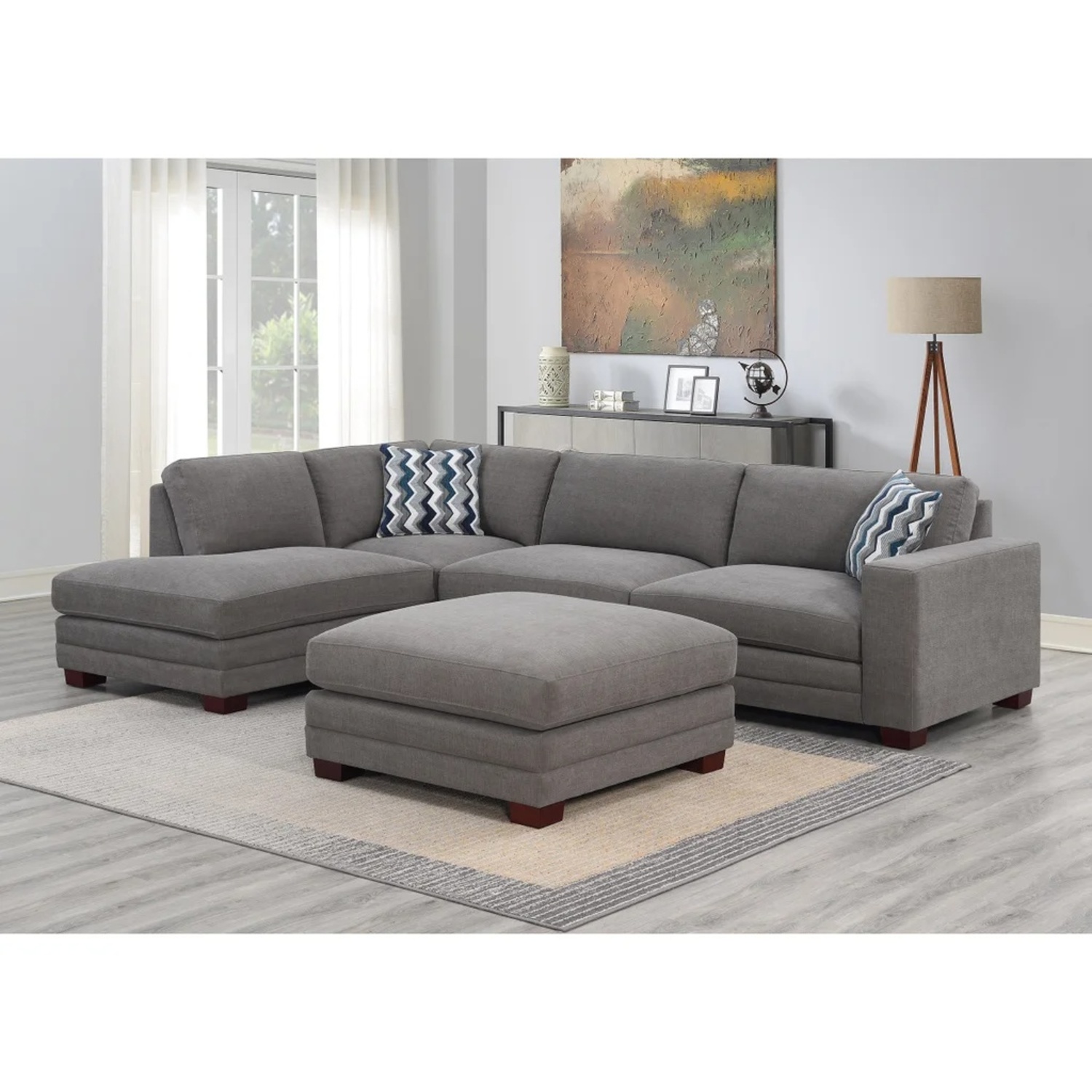 Costsco Light Gray 3+ Piece Sectional - image-5