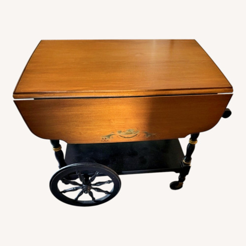 Used Hitchcock Furniture Black Wood Side Table for sale on AptDeco