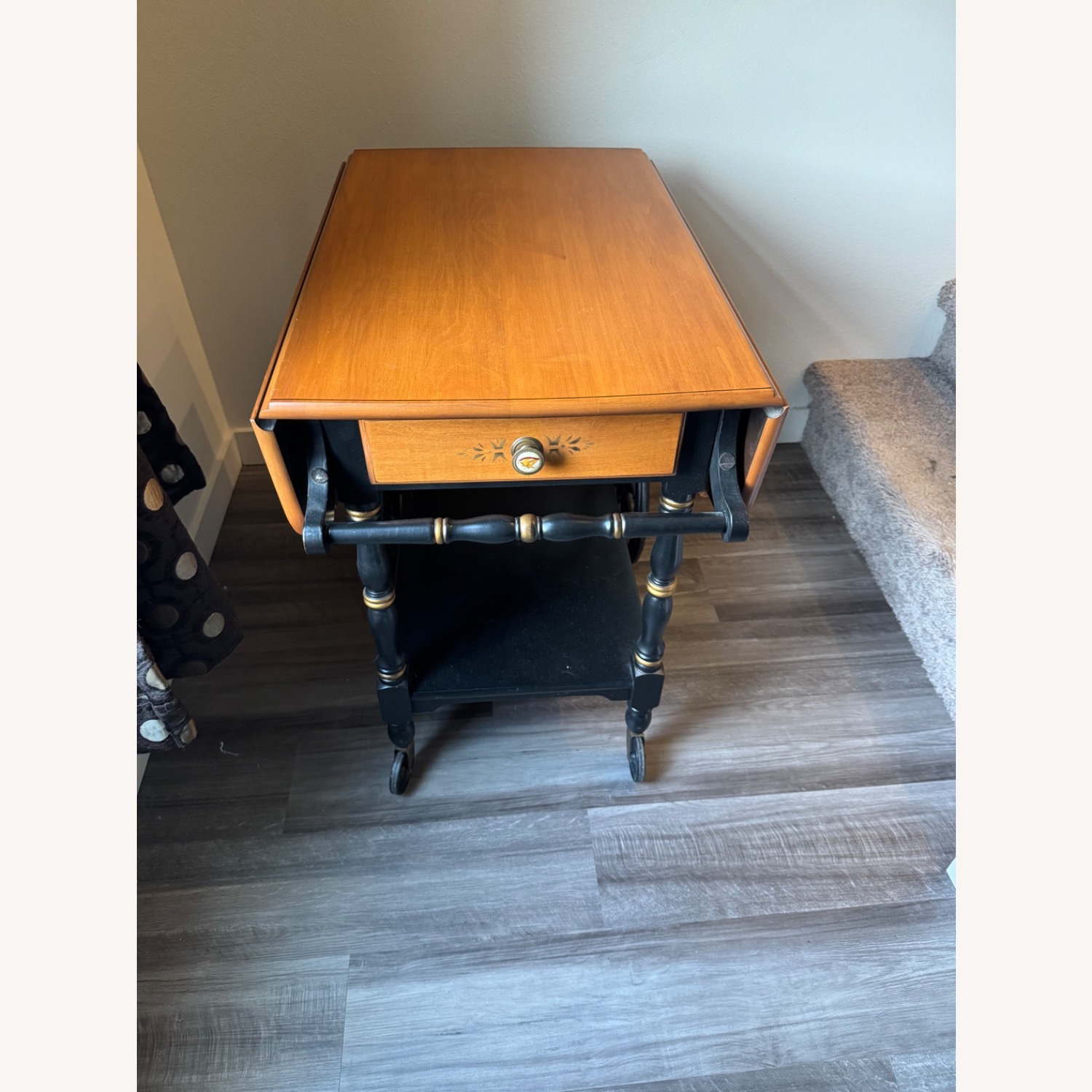 Hitchcock Furniture Black Wood Side Table - image-2