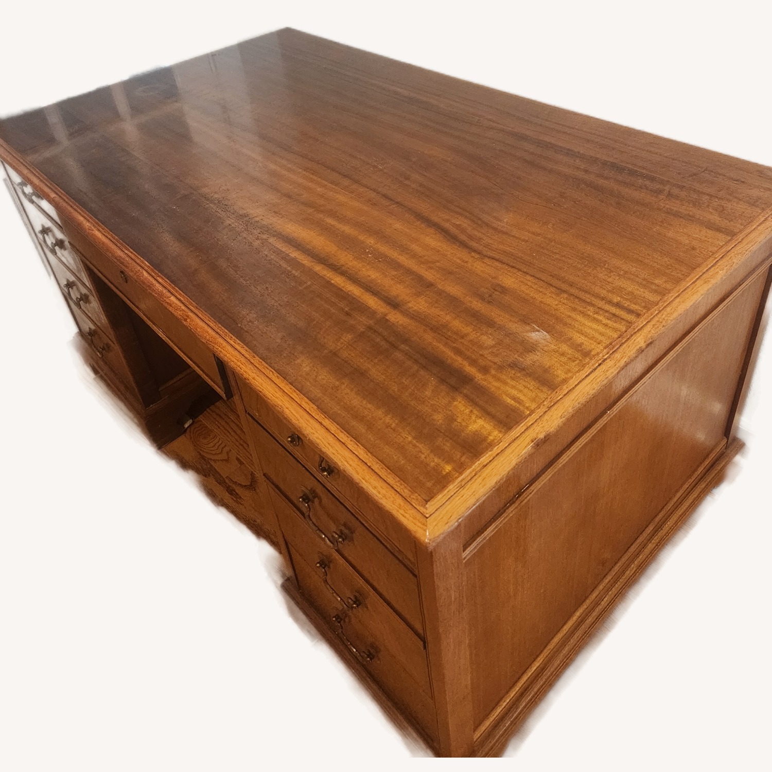 Vintage/Antique Solid Wood Executive Pedestal Desk - image-8