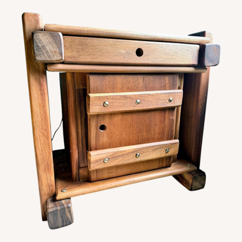 Used Rustic Solid Wood Nightstand / End Table for sale on AptDeco